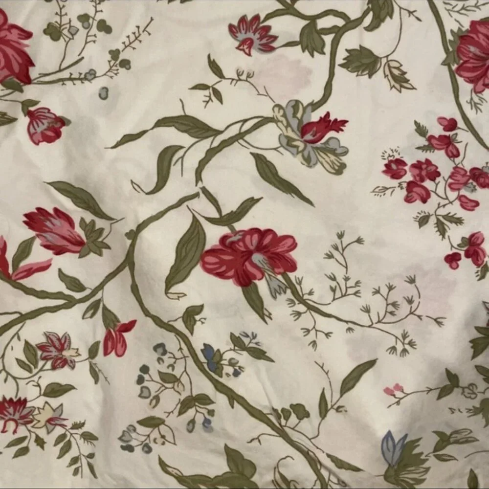 Pottery Barn Vine/Floral Queen/Full Organic Cotton Bedding Set